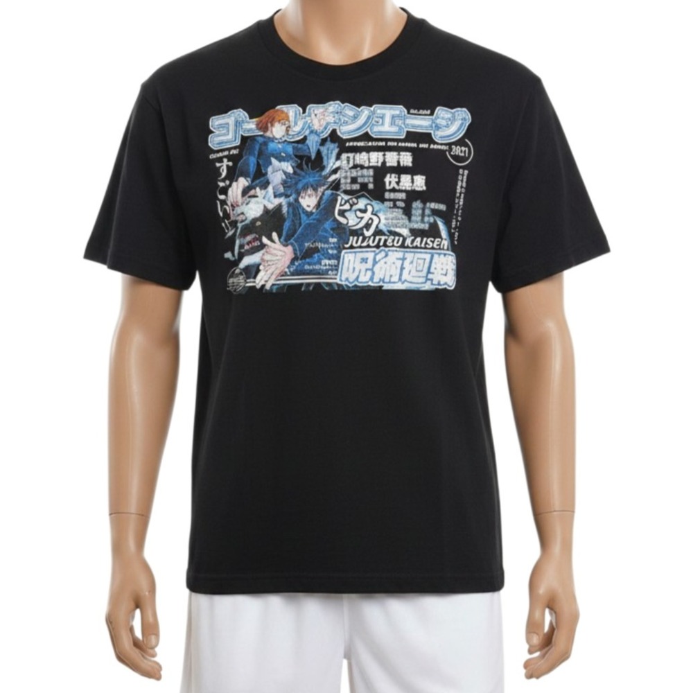 Jujutsu Kaisen T Shirt Medium Megmi Fushiguro Nobara Kugisaki Black Anime Manga